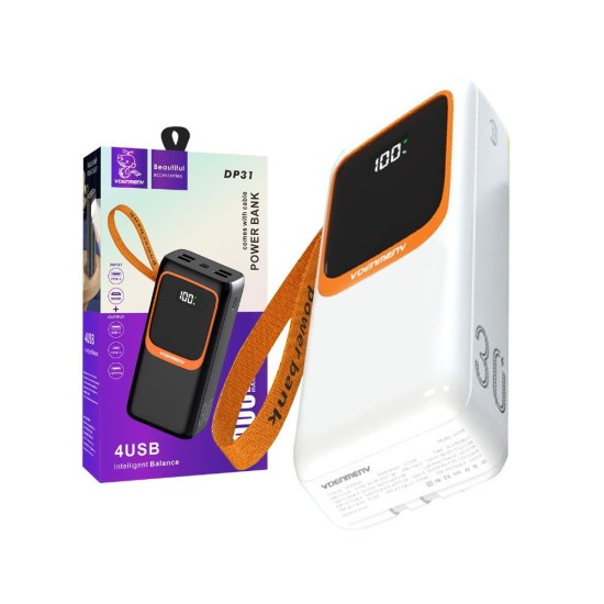Denmen Power Bank DP31 with 4 USB Ports 30000mAh White Denmen Power Bank DP31 with 4 USB Ports 30000mAh White